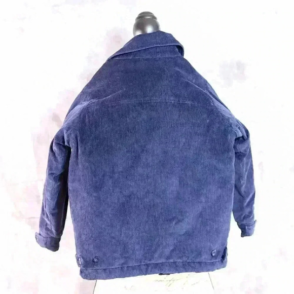 Kids IZOD Size 5 navy blue 100% Cotton corduroy jacket flannel lining, pockets - Picture 7 of 11